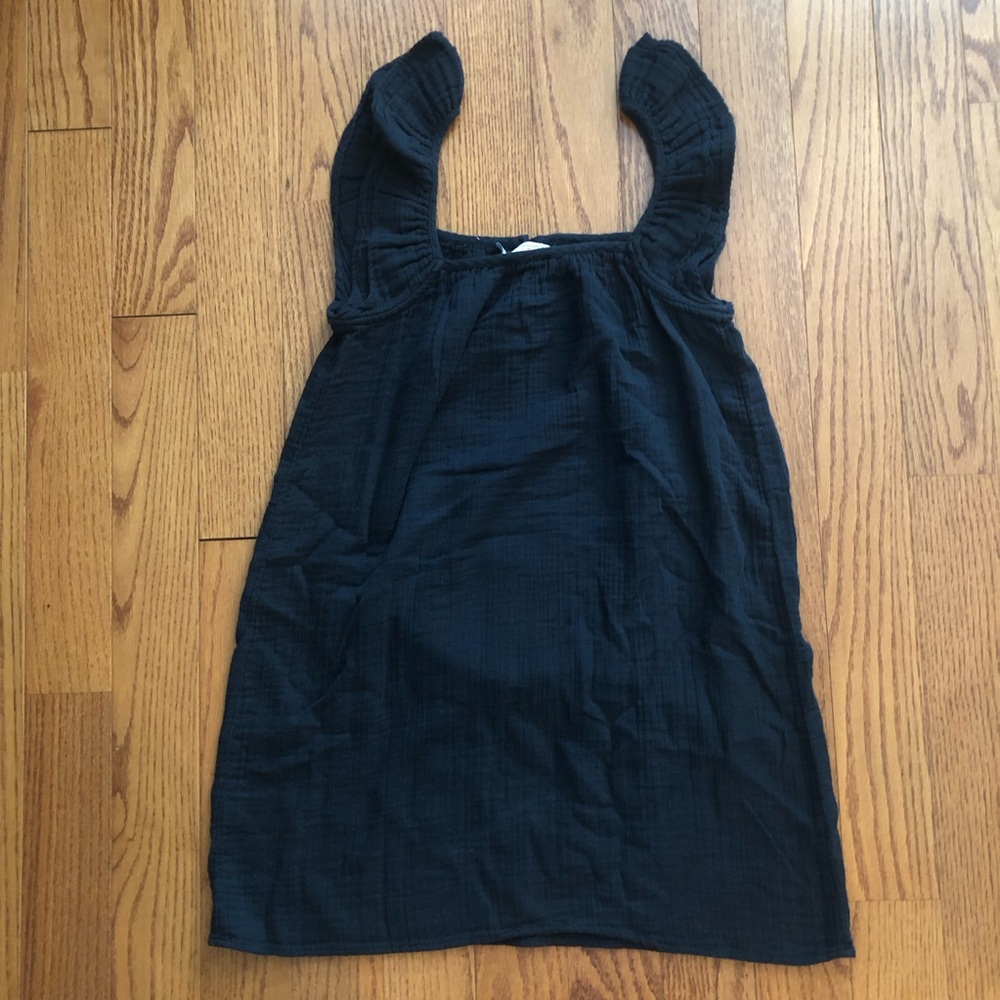 Vineyard Vines Black Ruffle Strap Cotton Gauze Coverup Swim Dress Women’s Size M